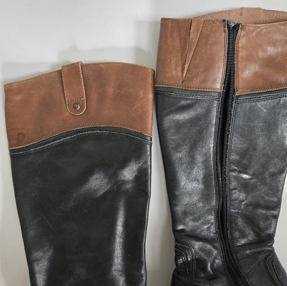 Corso Como Vibram knee high Riding Boot Black Brown Womens size 8 - Picture 2 of 8